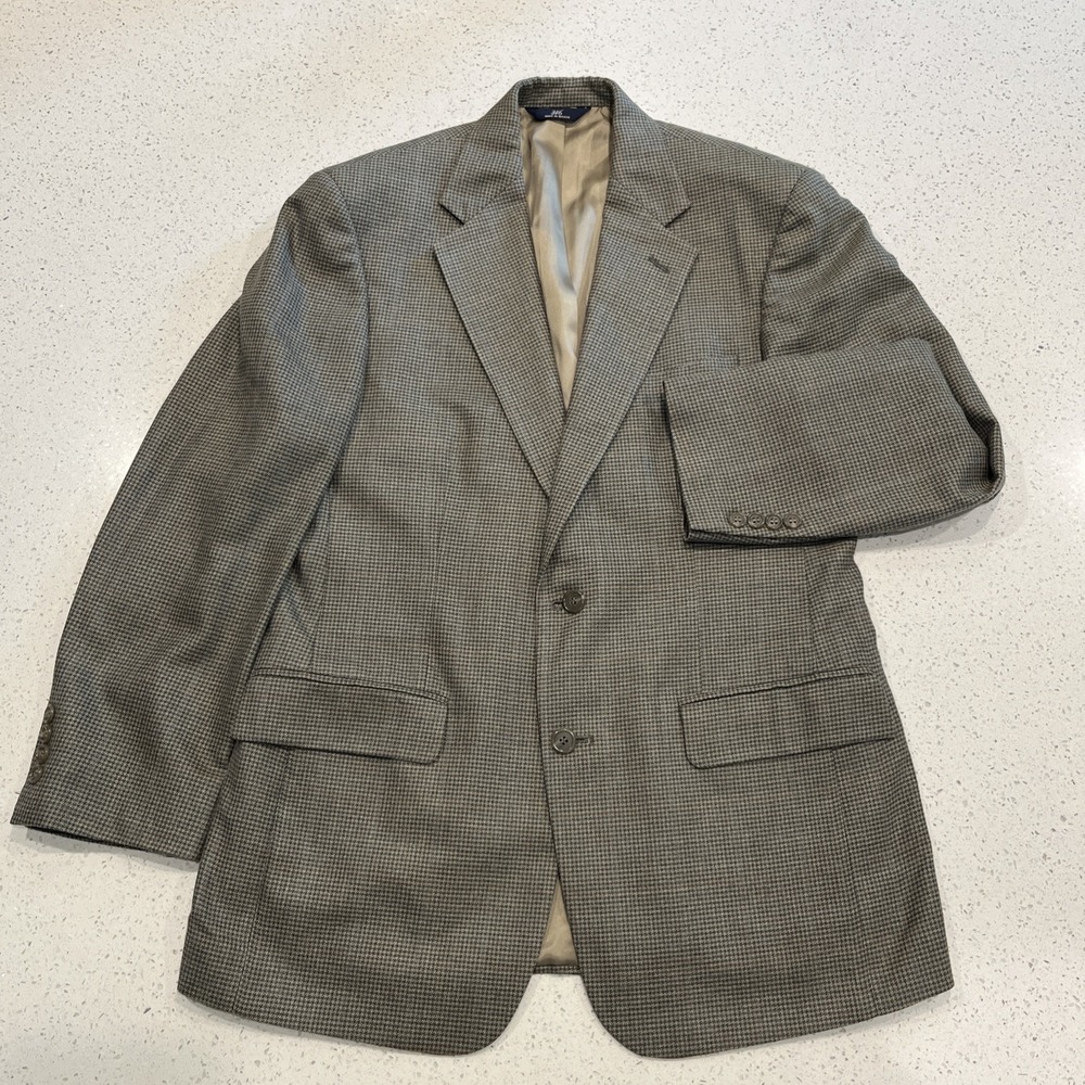Brooks Brothers 346 Mens 38R Houndstooth Wool Silk 2-Button Blazer